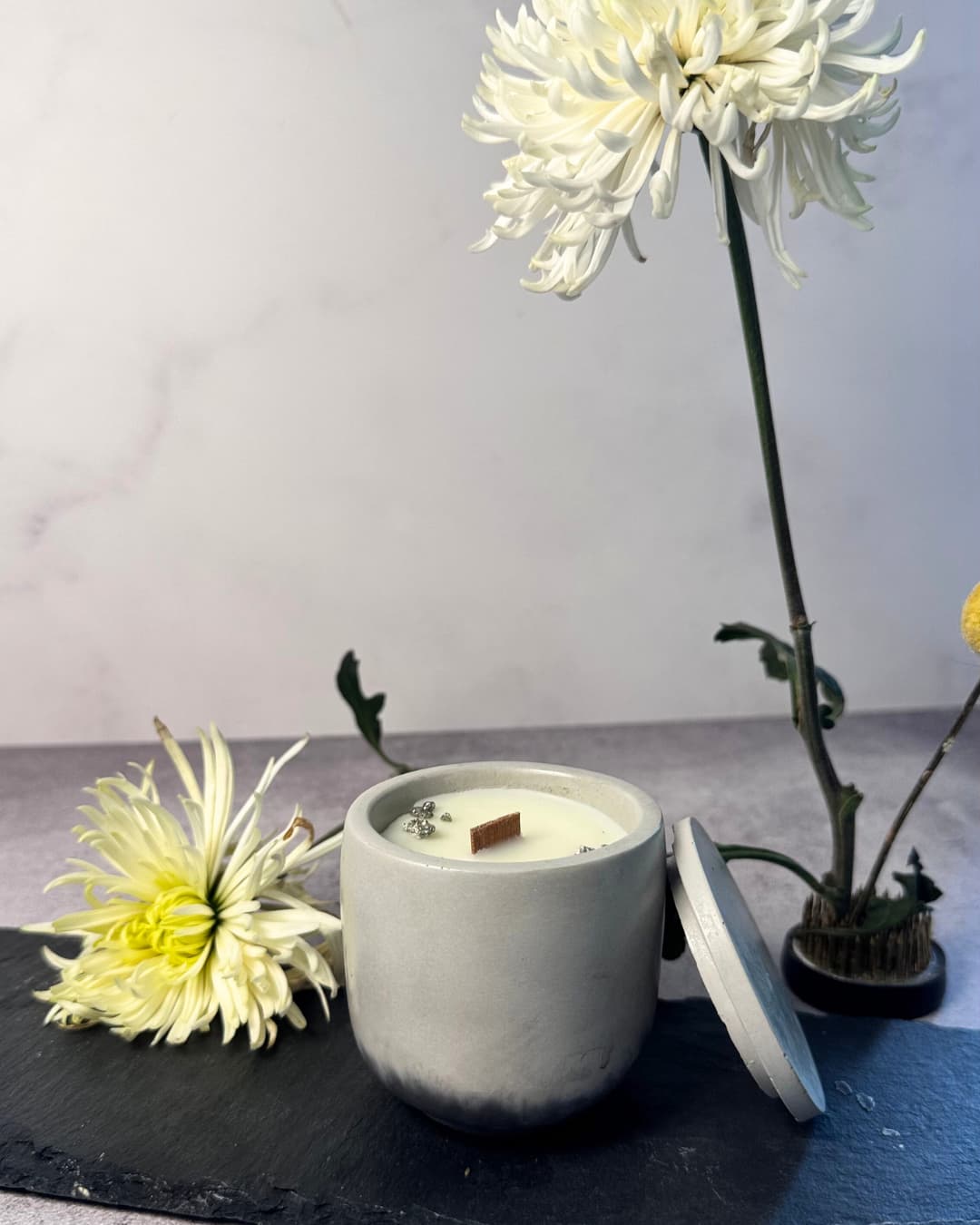 Vela té blanco